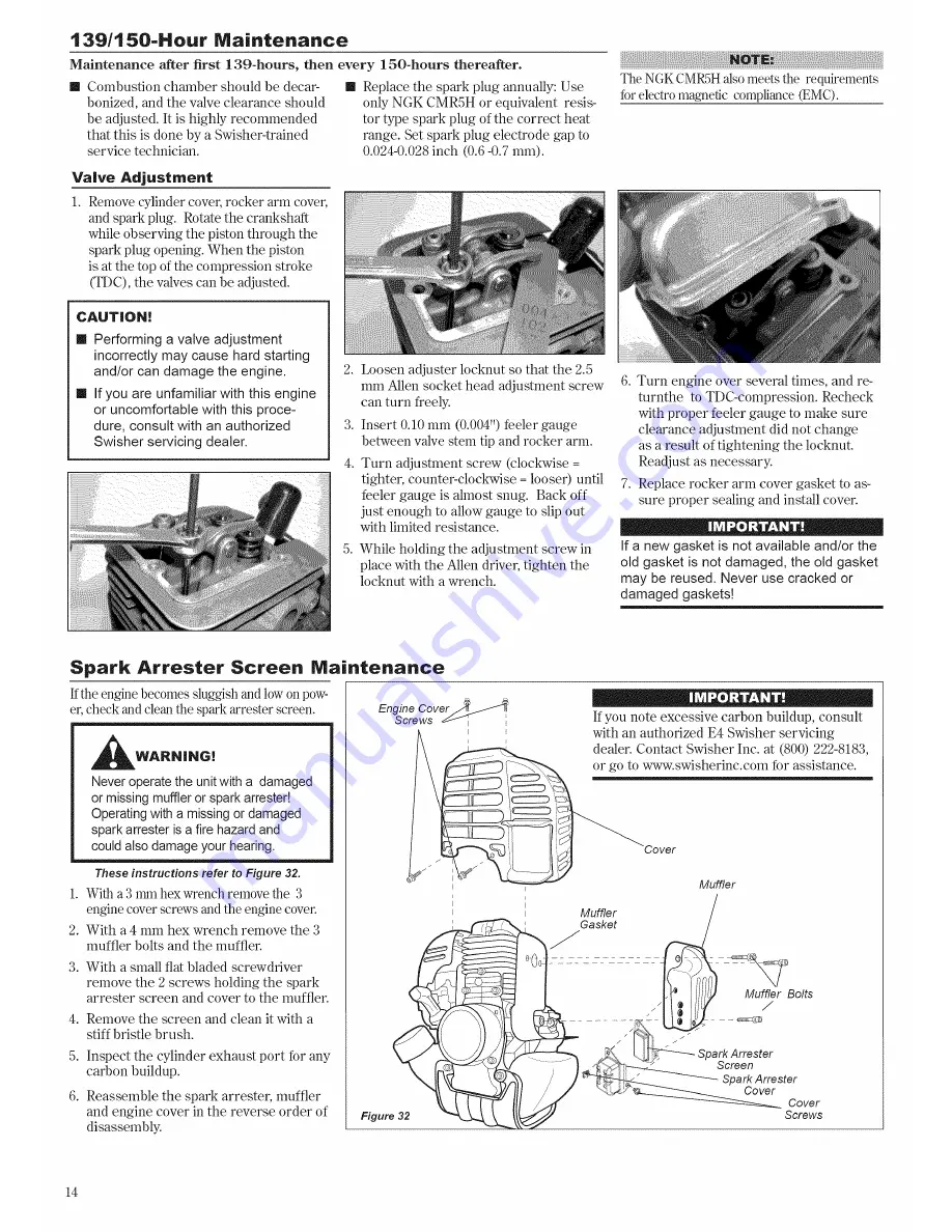 Swisher E4-S3000 Owner'S/Operator'S Manual Download Page 14