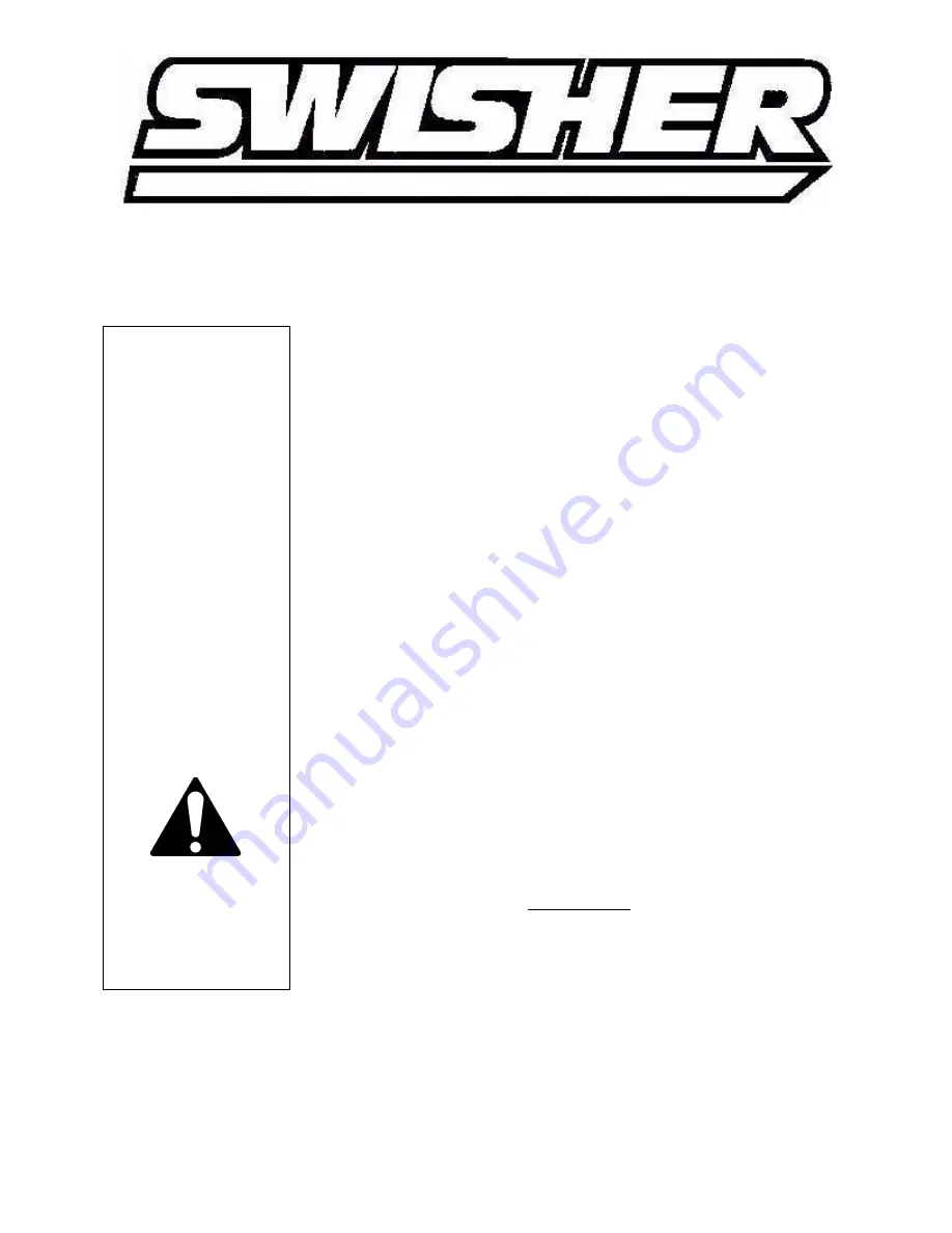 Swisher FC-10 DUMP CART Скачать руководство пользователя страница 12