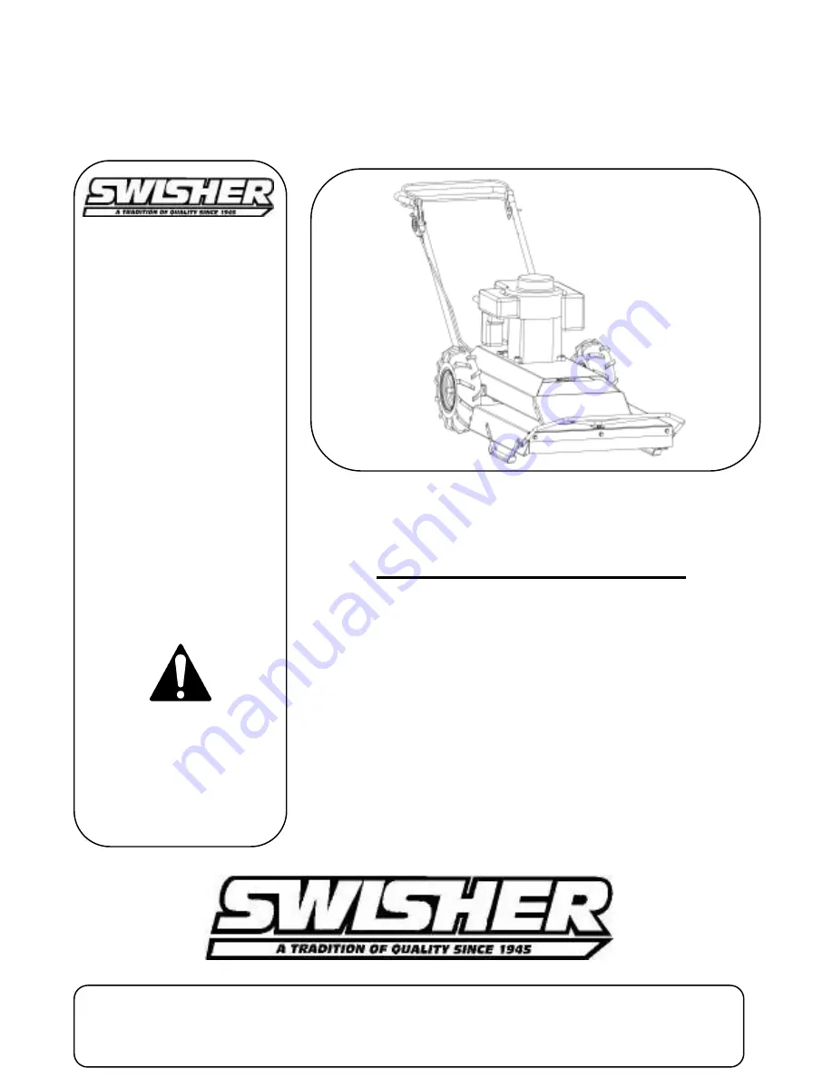 Swisher Predator WB80024 Owner'S Manual Download Page 1