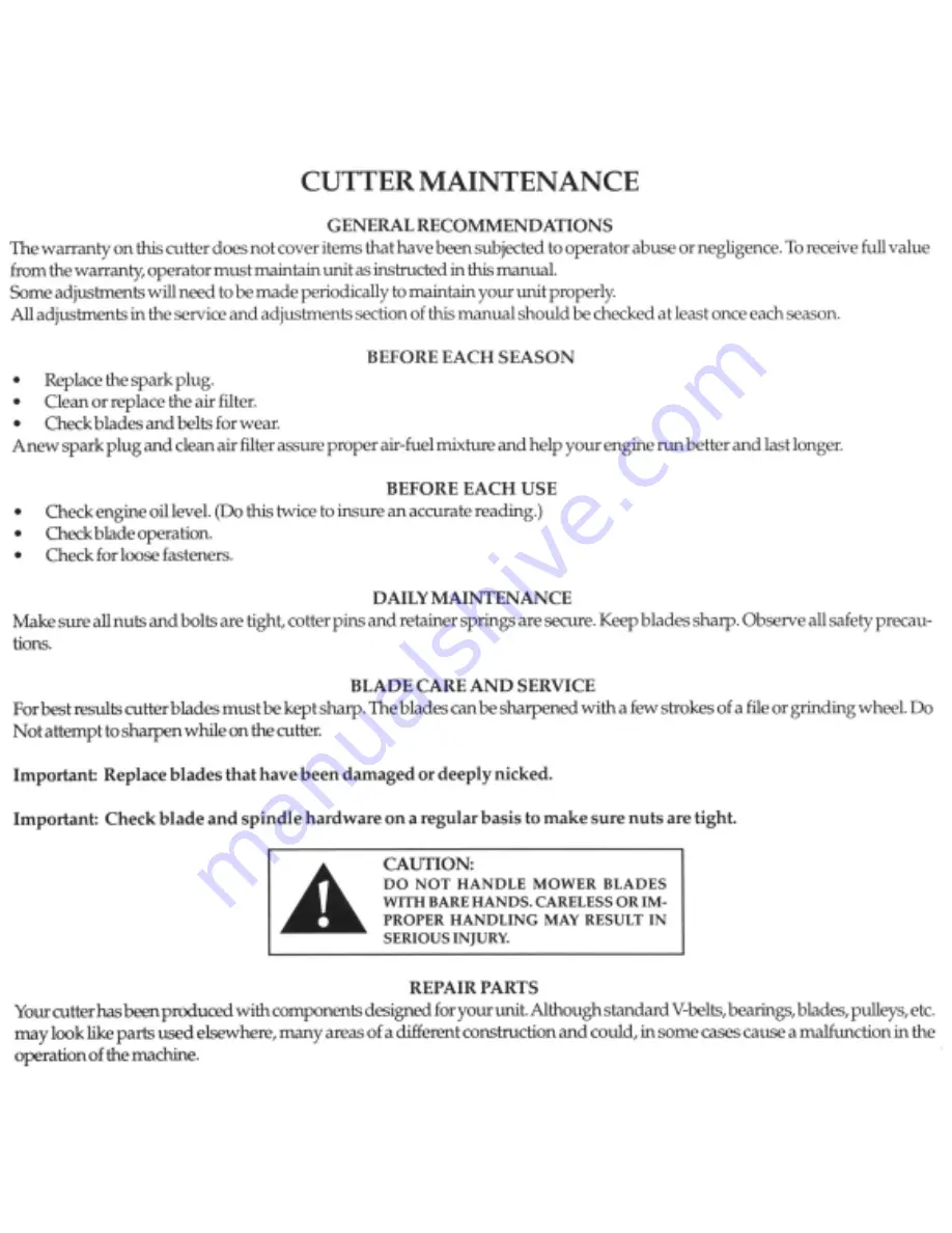 Swisher RT1250E Owner'S Manual Download Page 8