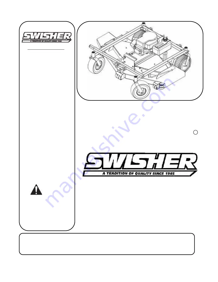 Swisher TRAILMOWER POL14560X Owner'S Manual Download Page 1