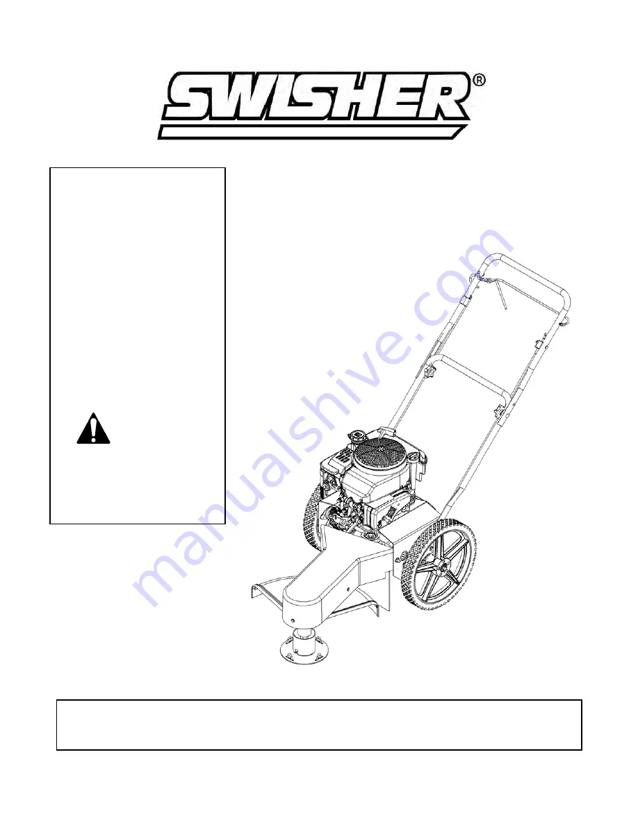 Swisher Trim-N-Mow STP67522BS Owner'S Manual Download Page 1