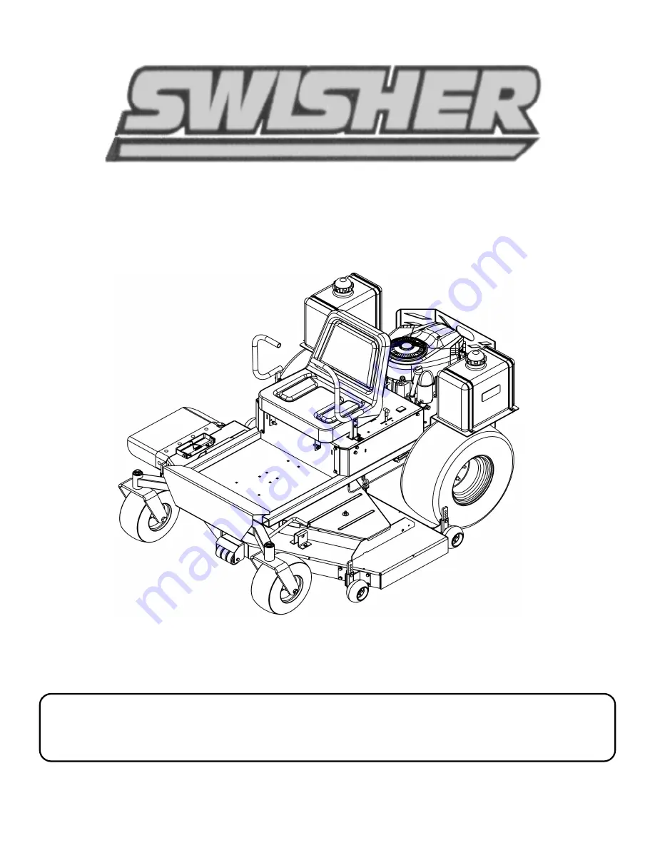 Swisher ZT2760 BP Owner'S Manual Download Page 1