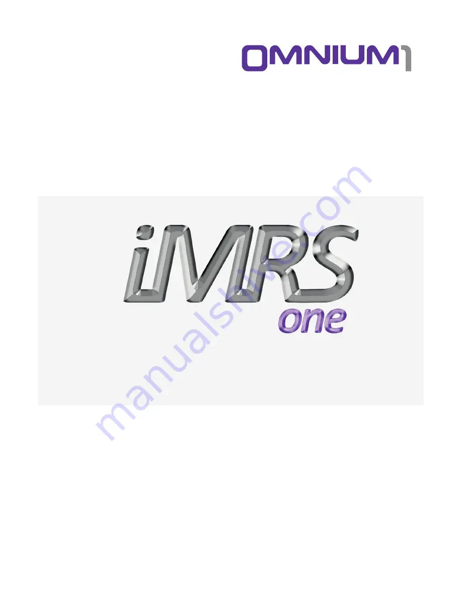 Swiss Bionic Solutions Omnium1 iMRS one 2.0 Operating Manual Download Page 1