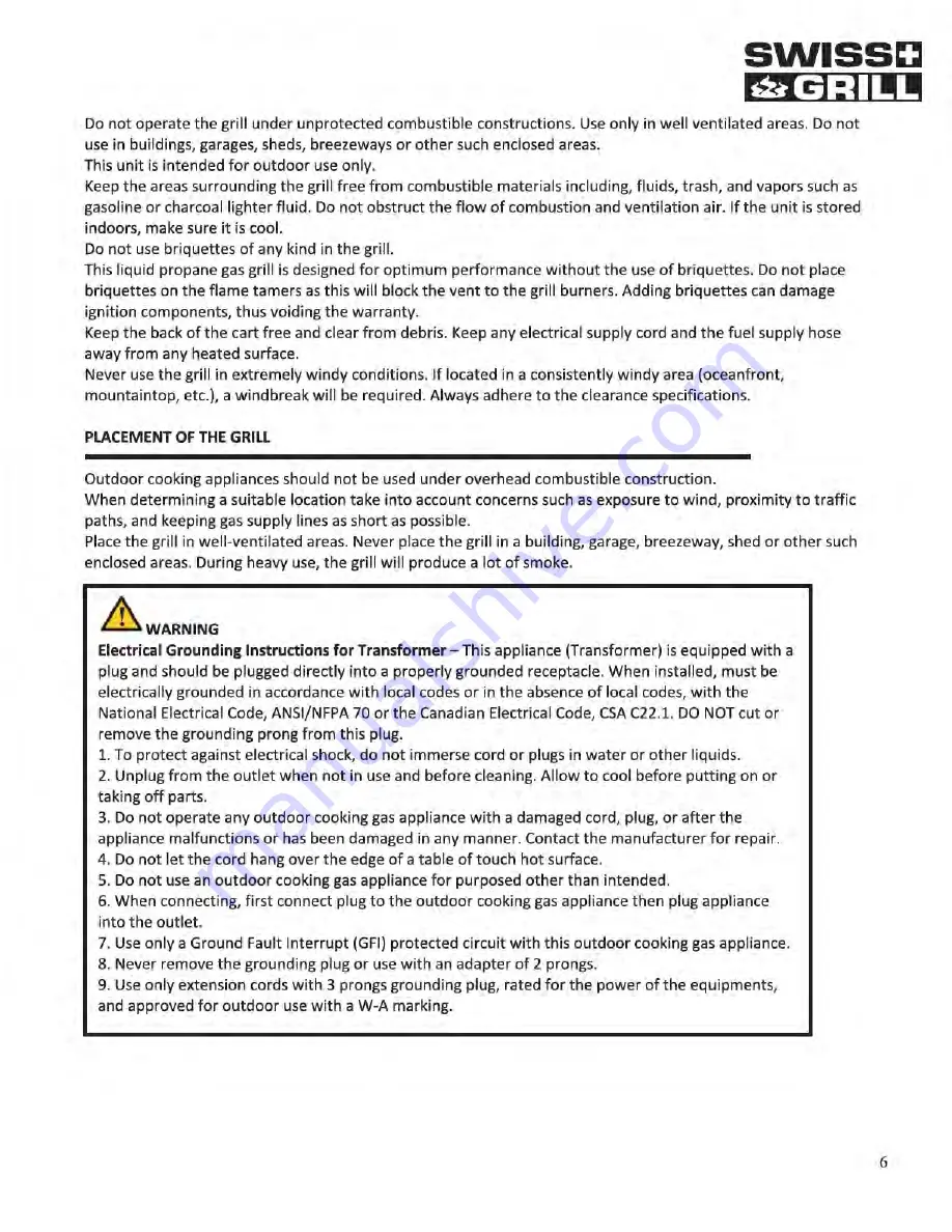 SWISS GRILL CBU-401-A User Manual Download Page 6