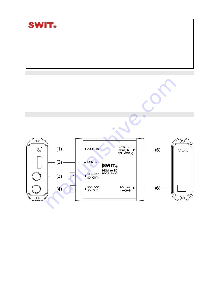 SWIT S-4601 User Manual Download Page 1