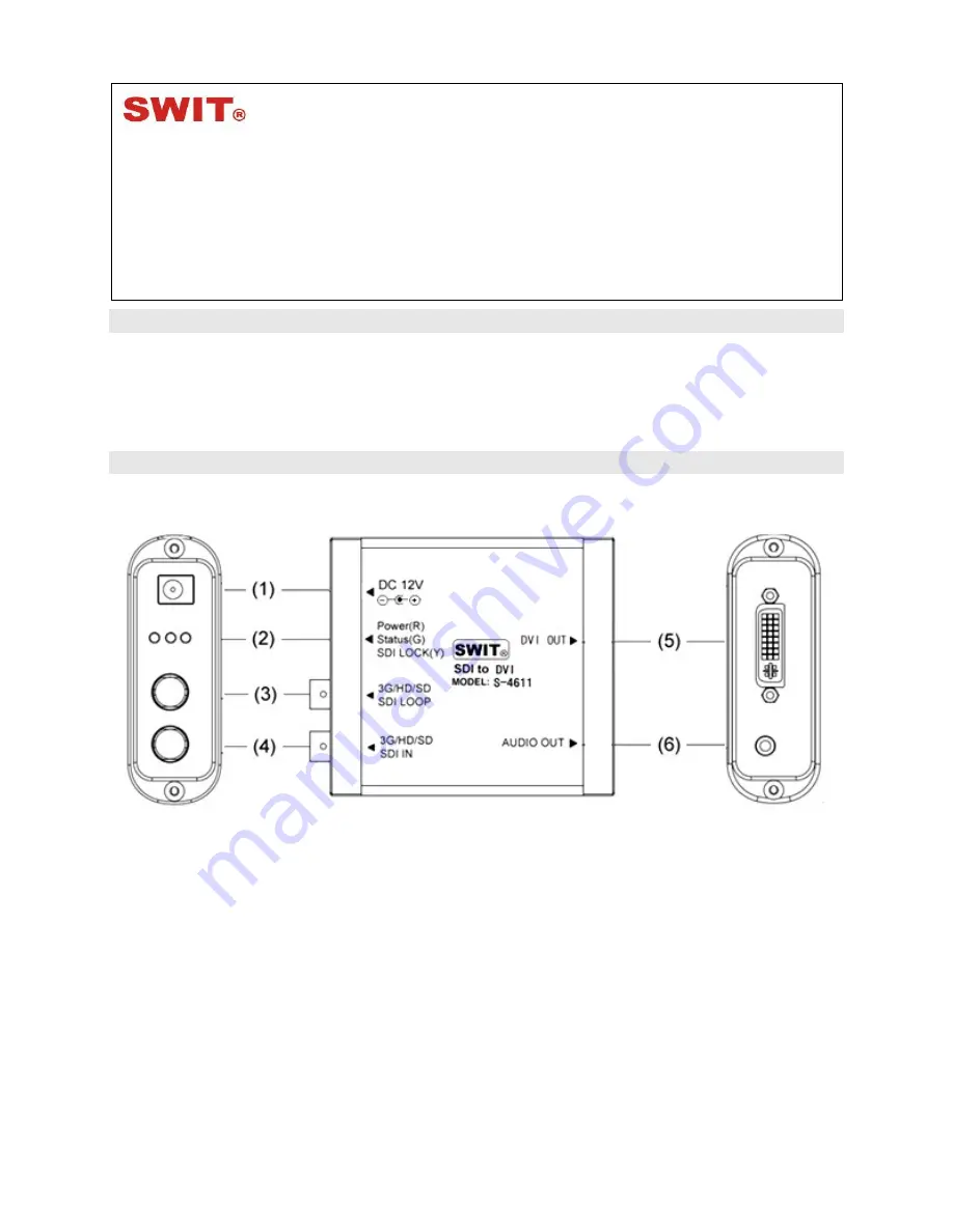 SWIT S-4611 Скачать руководство пользователя страница 1