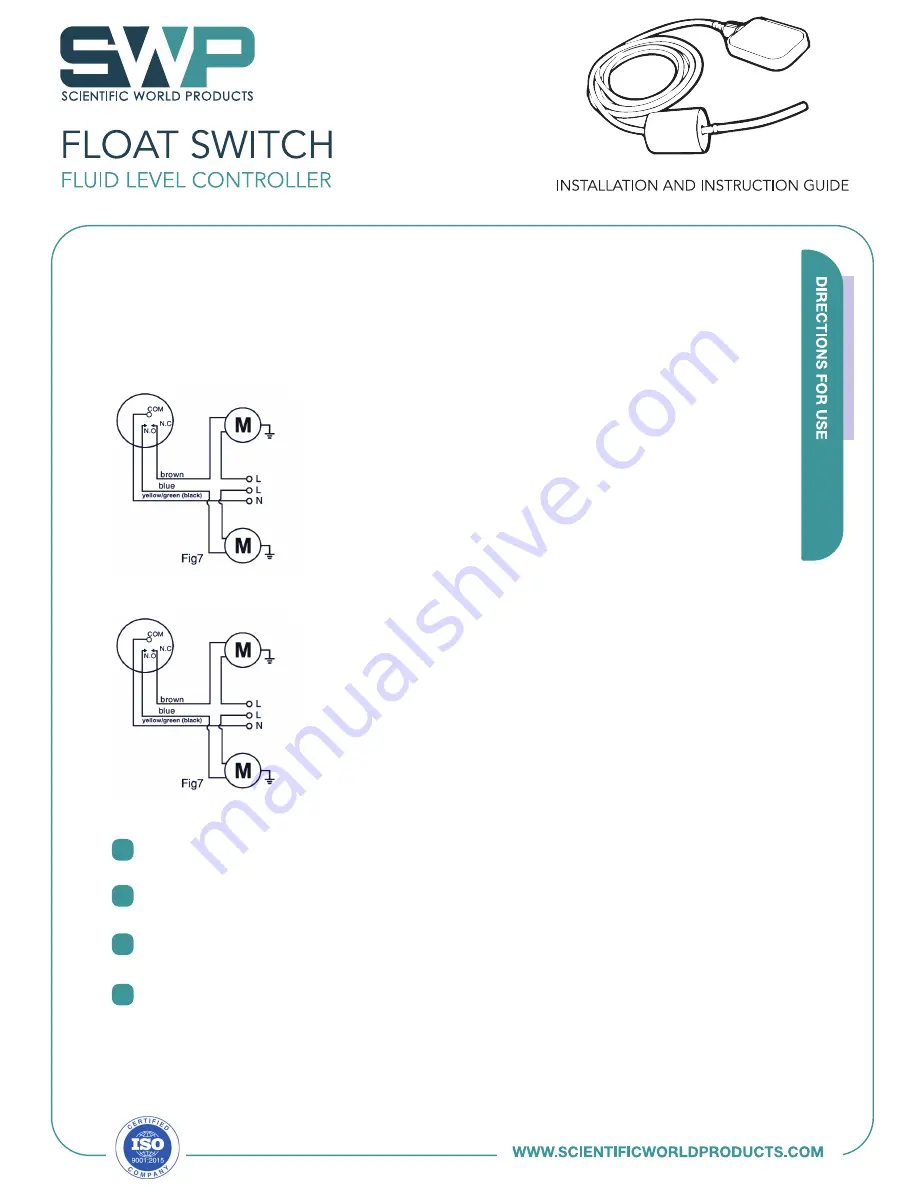 SWP Float Switch Скачать руководство пользователя страница 2