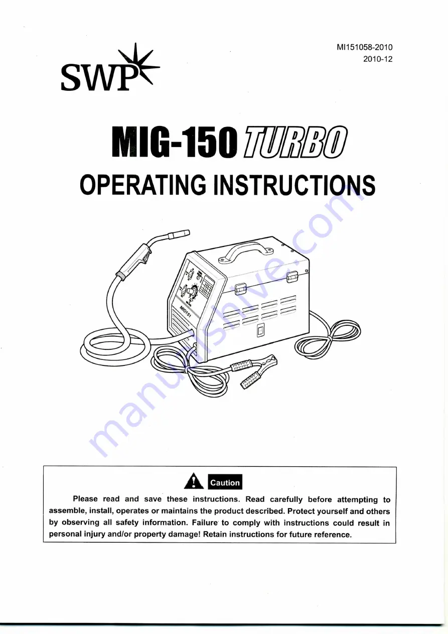 SWP MIG 150 TURBO Скачать руководство пользователя страница 1