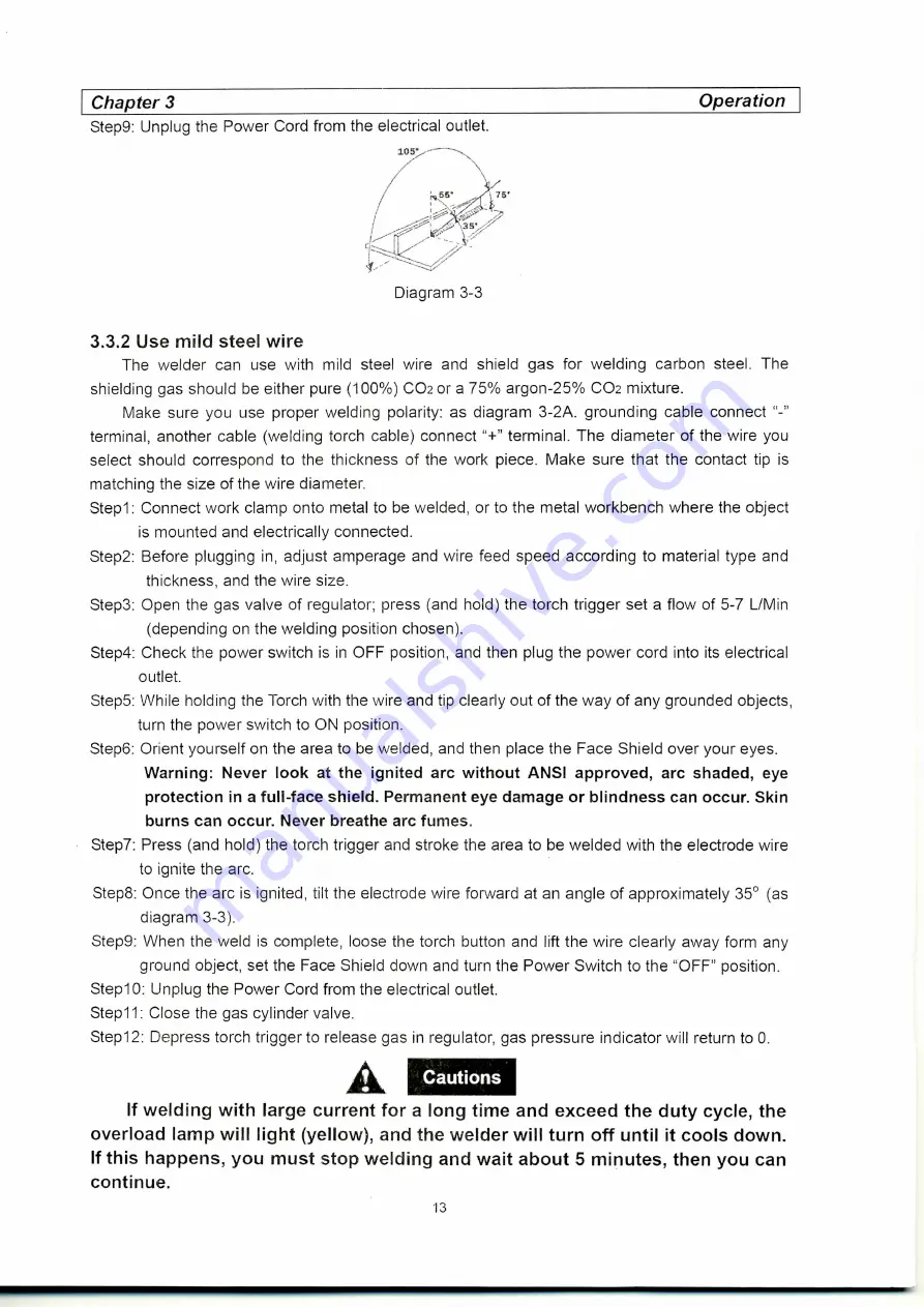 SWP MIG 150 TURBO Operating Instructions Manual Download Page 13