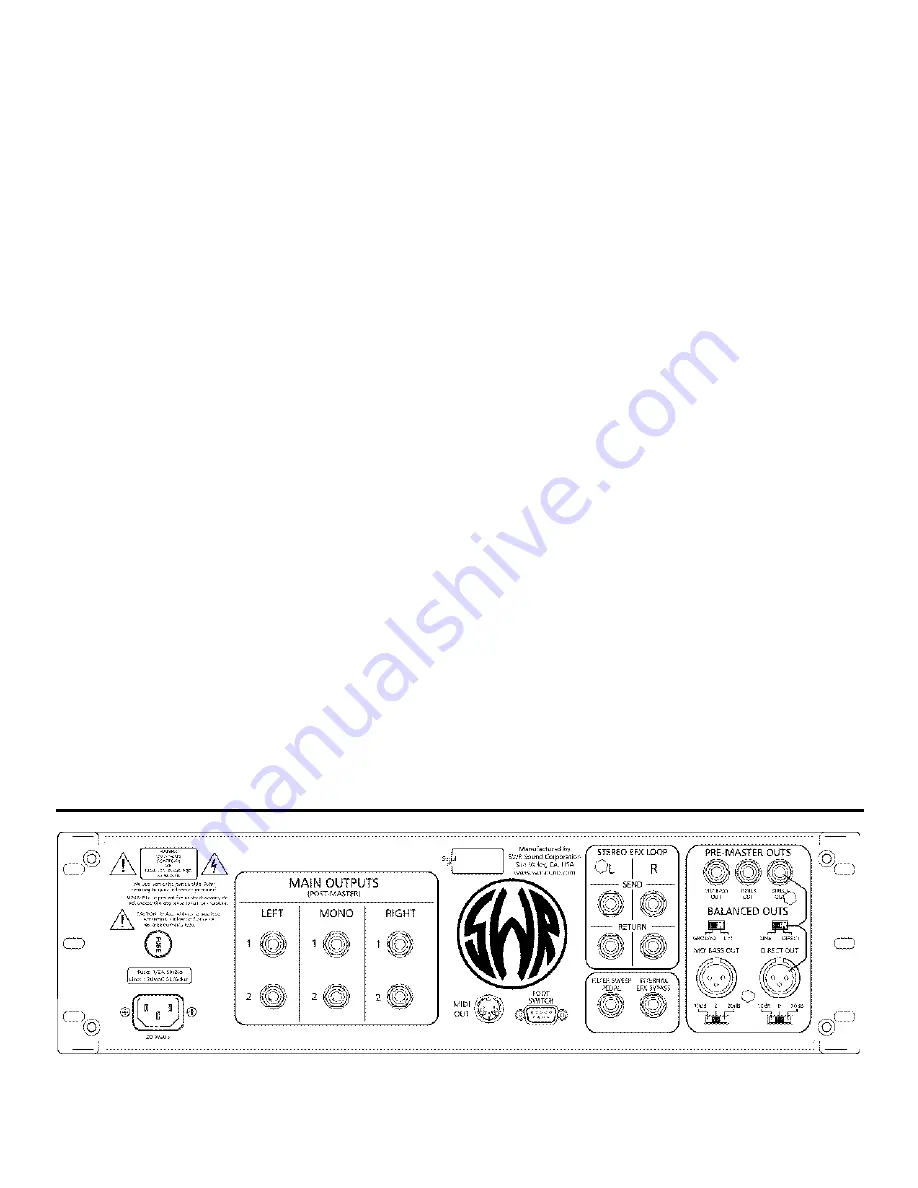 SWR Mini-Mo Mini-Mo' Preamp With Mo' Control 2 Master Footswitch Controller Owner'S Manual Download Page 6