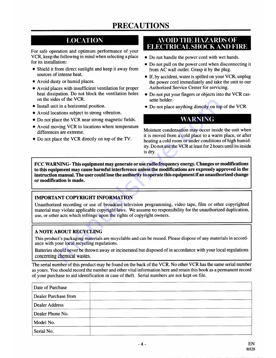 Sylvania 2940LV Owner'S Manua Download Page 4