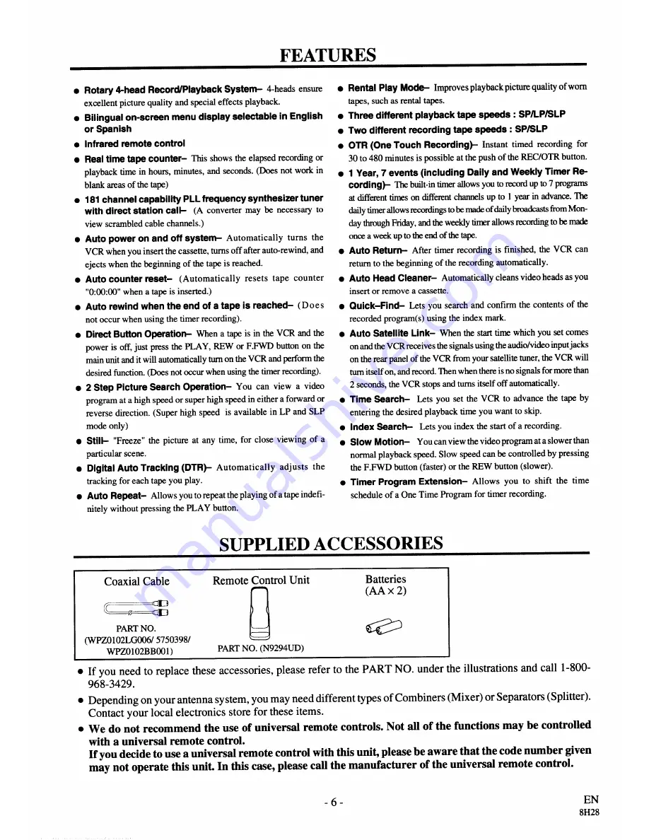 Sylvania 2940LV Owner'S Manua Download Page 6