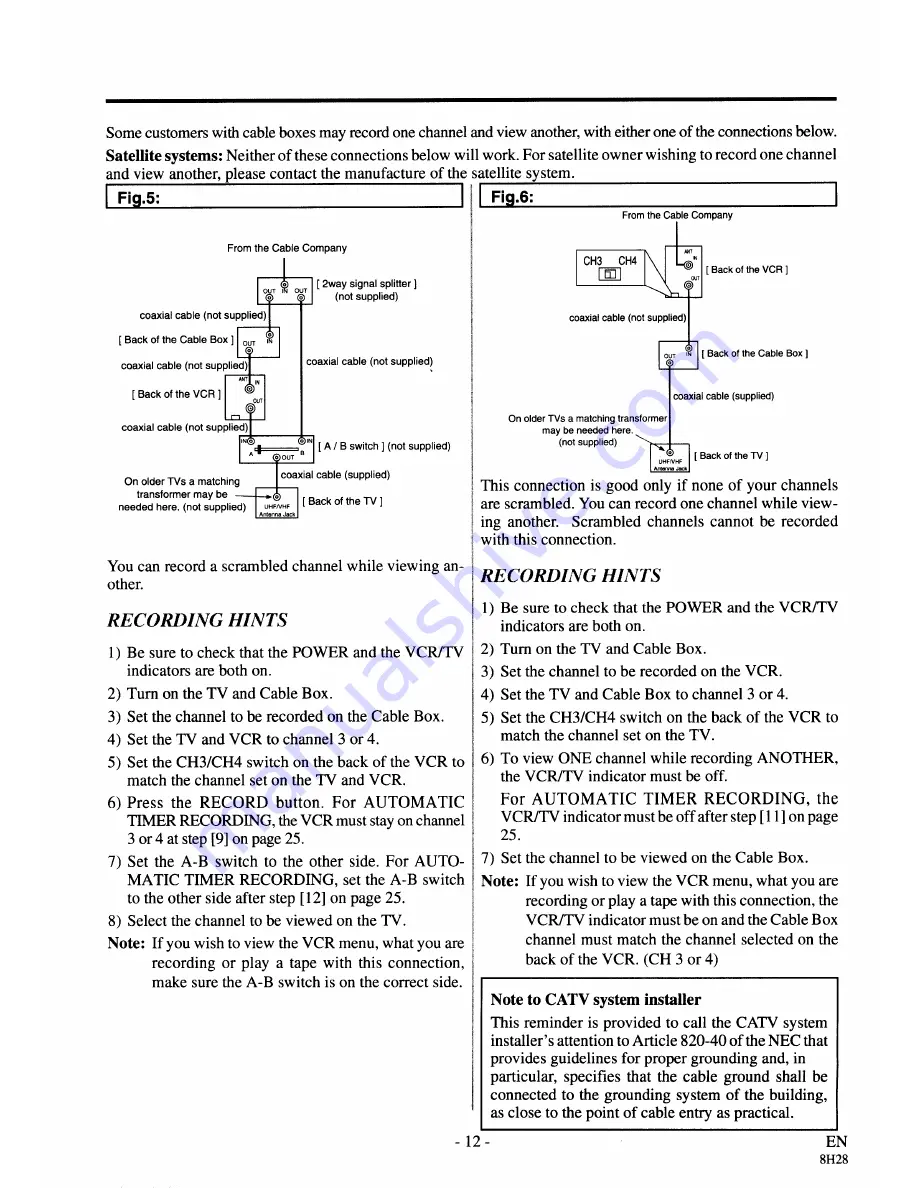 Sylvania 2940LV Owner'S Manua Download Page 12