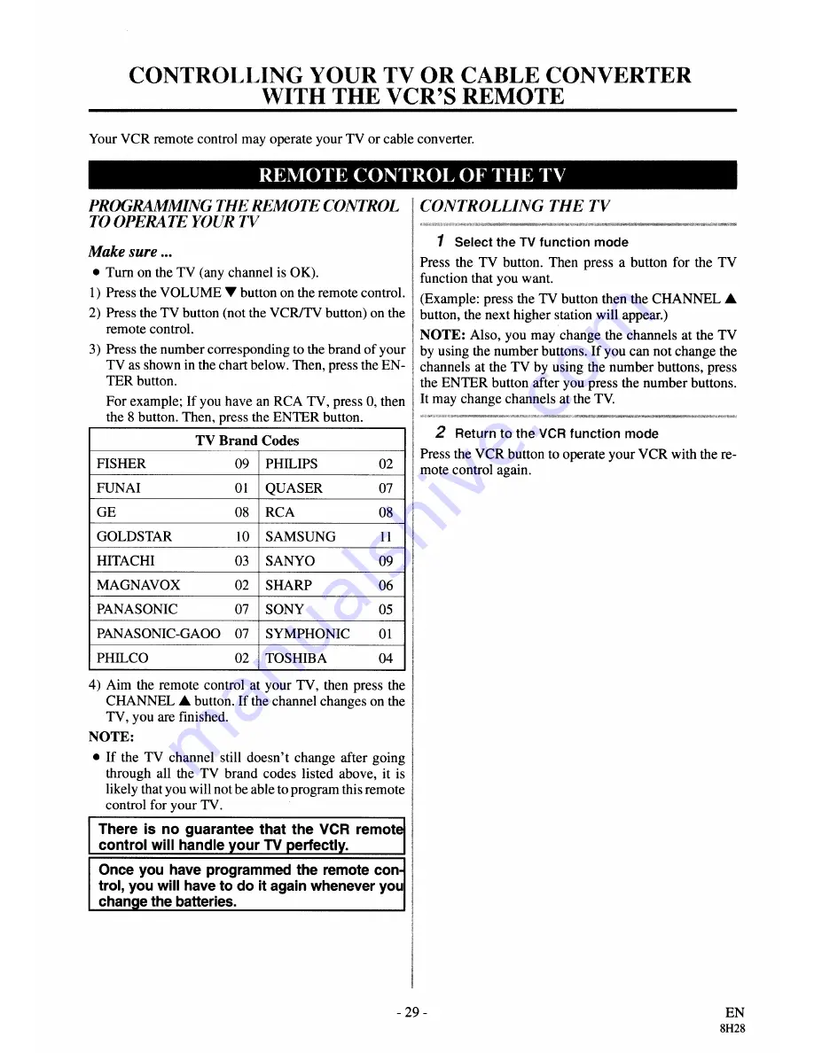 Sylvania 2940LV Owner'S Manua Download Page 29