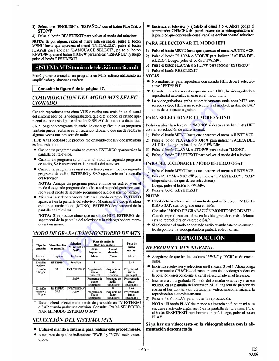 Sylvania 2965LF Owner'S Manual Download Page 45