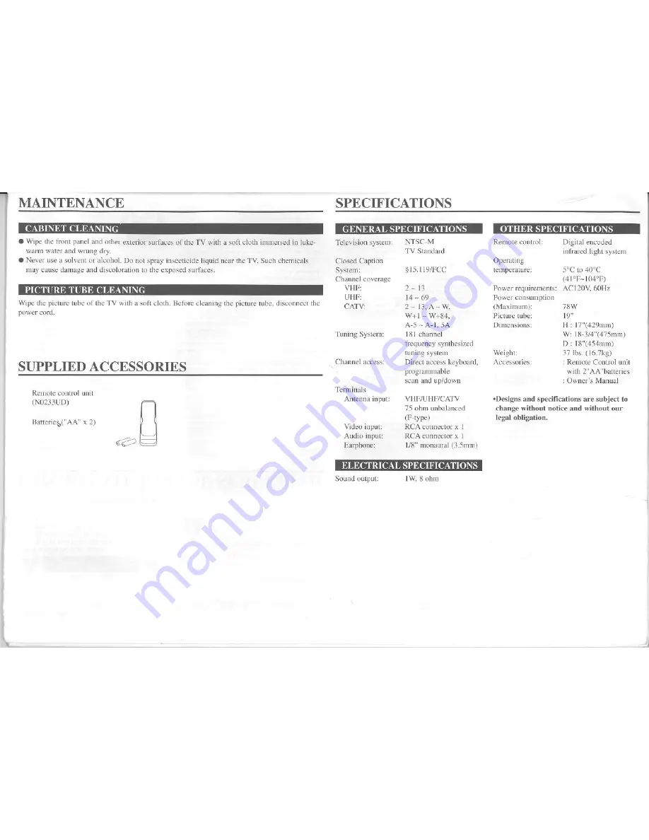 Sylvania 4819LT Owner'S Manual Download Page 8