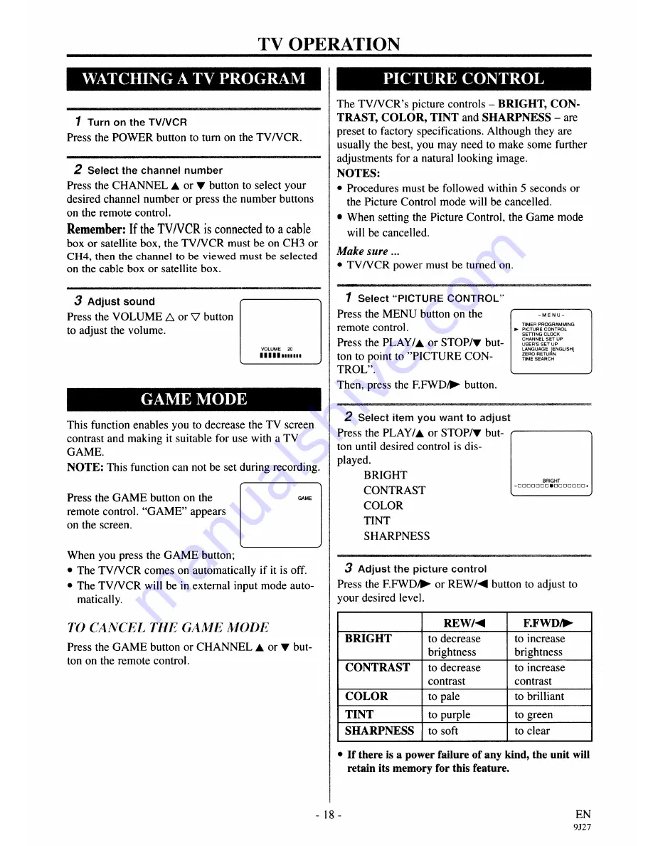 Sylvania 6309CCA Owner'S Manual Download Page 18