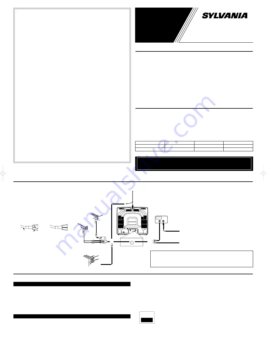 Sylvania 6413TB, 6419TB Скачать руководство пользователя страница 1