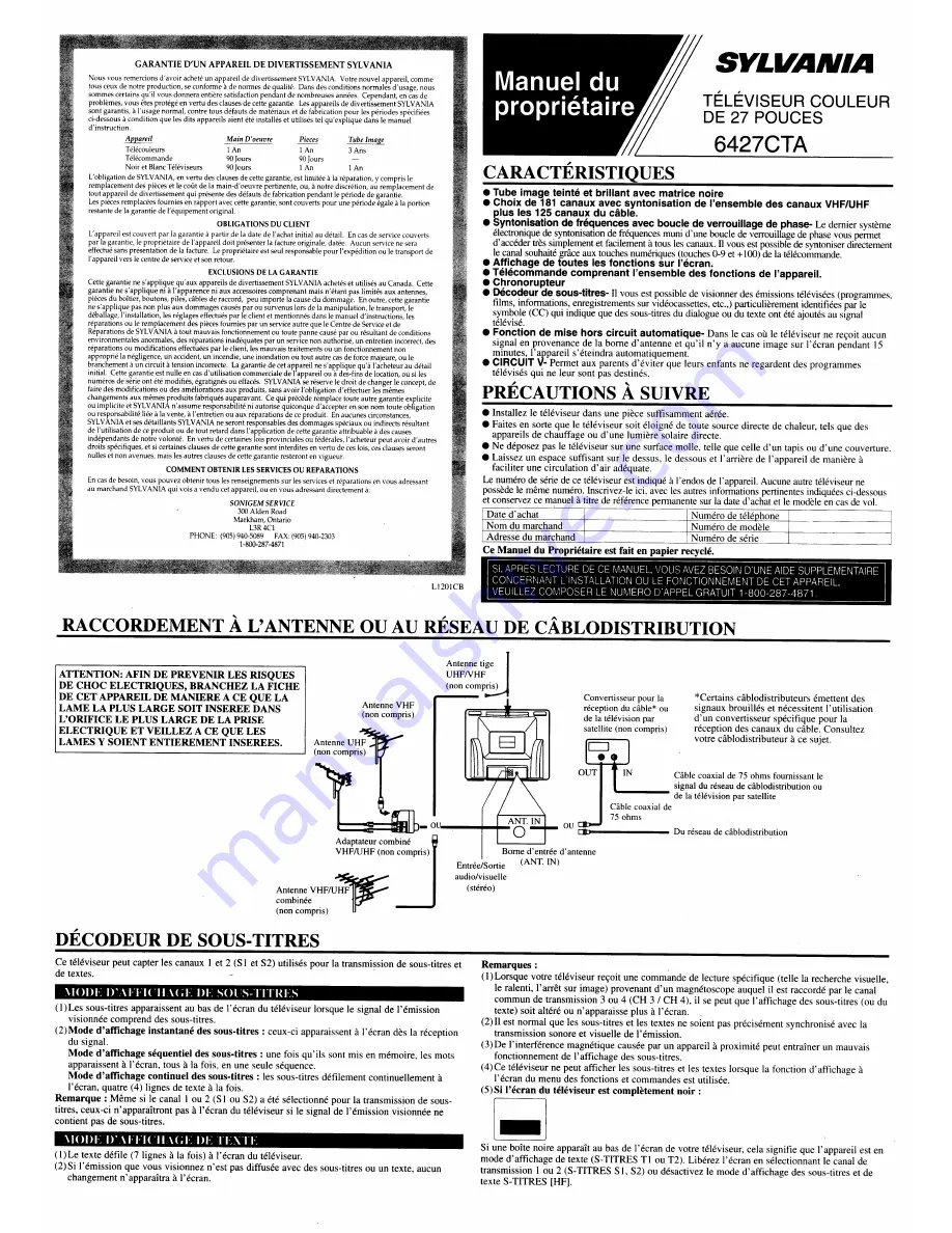 Sylvania 6427CTA Скачать руководство пользователя страница 5