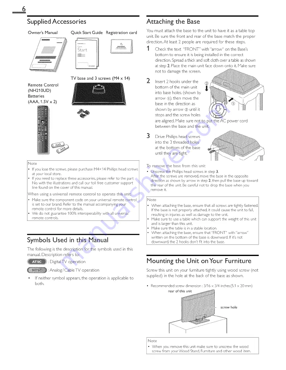 Sylvania LC320SS2 Owner'S Manual Download Page 6