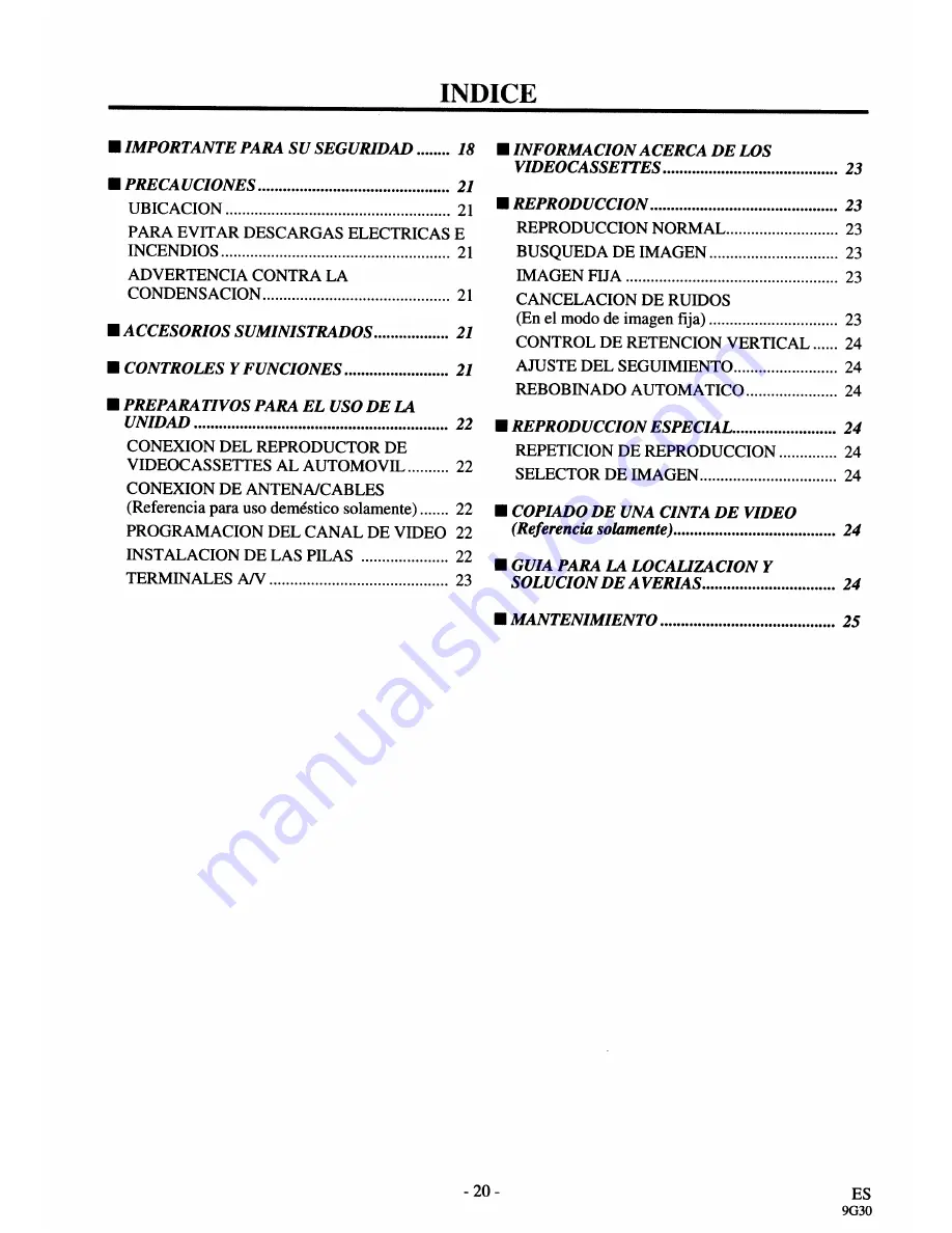 Sylvania LRV100 Owner'S Manual Download Page 20