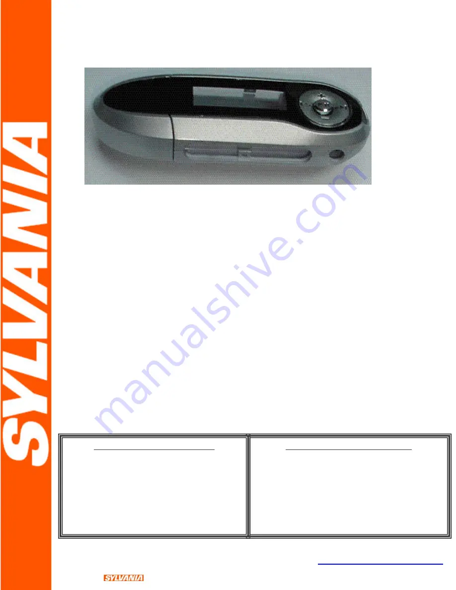 Sylvania SMP1003 Specification Sheet Download Page 1