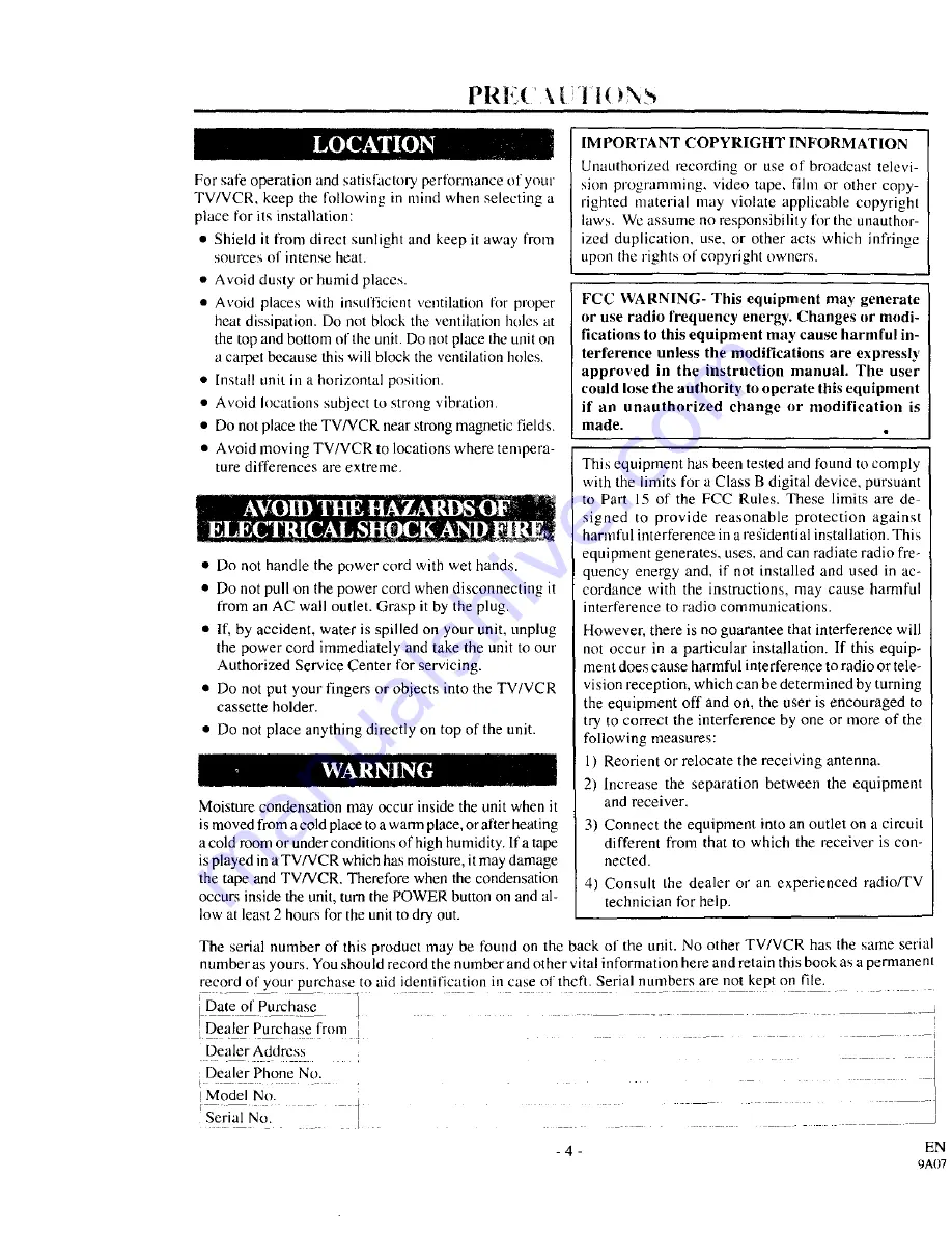 Sylvania SRC13AD Owner'S Manual Download Page 4