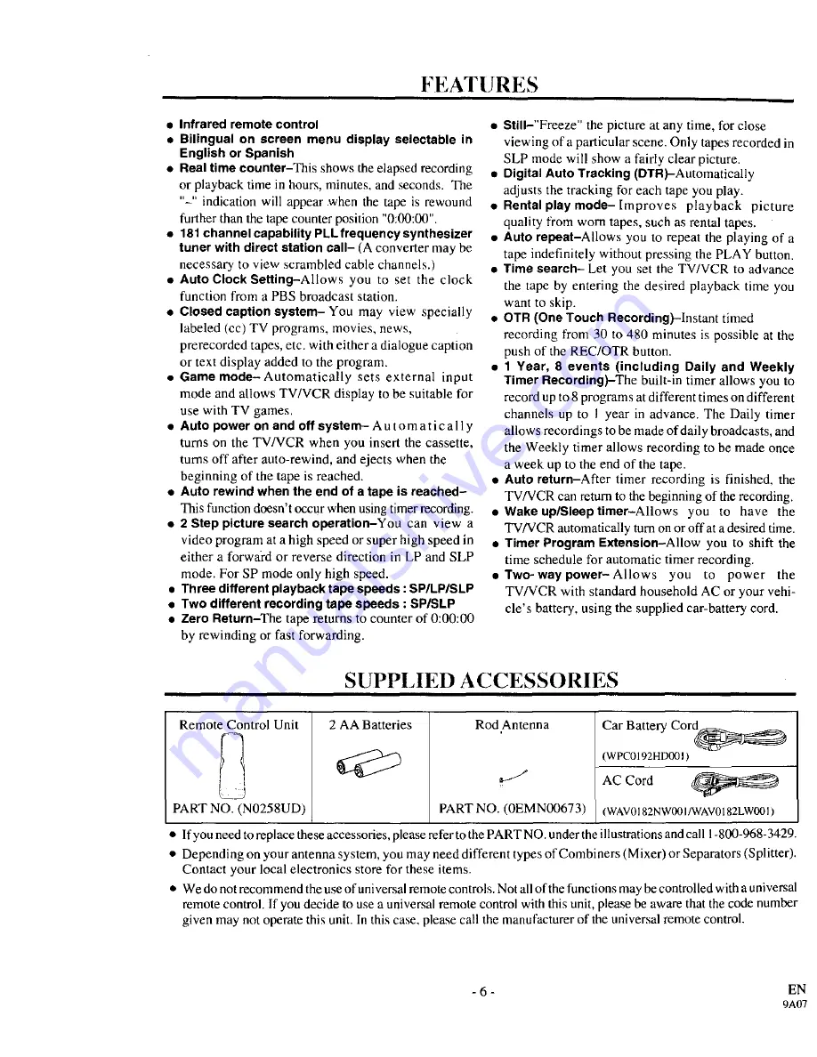 Sylvania SRC13AD Скачать руководство пользователя страница 6