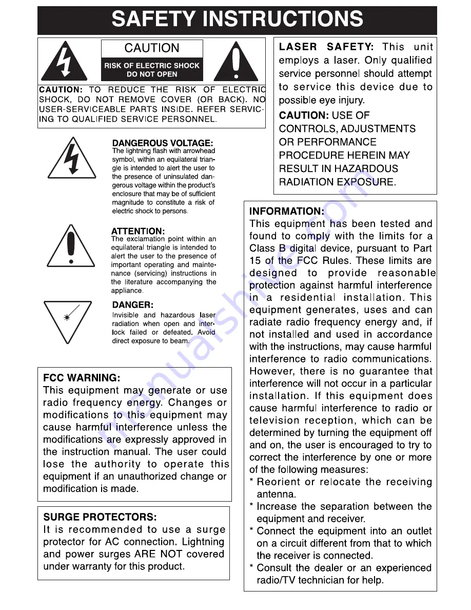 Sylvania SRCD268BT Owner'S Manual Download Page 2