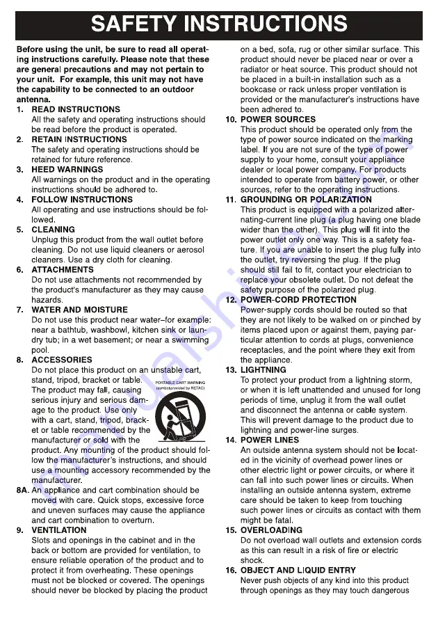 Sylvania SRCD286BT Owner'S Manual Download Page 3