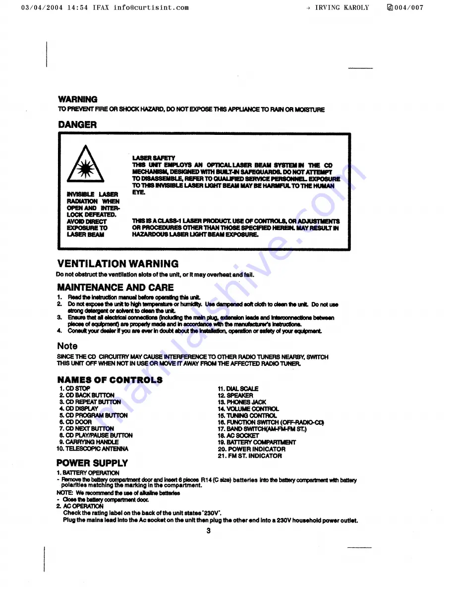 Sylvania SRCD4721 Скачать руководство пользователя страница 4