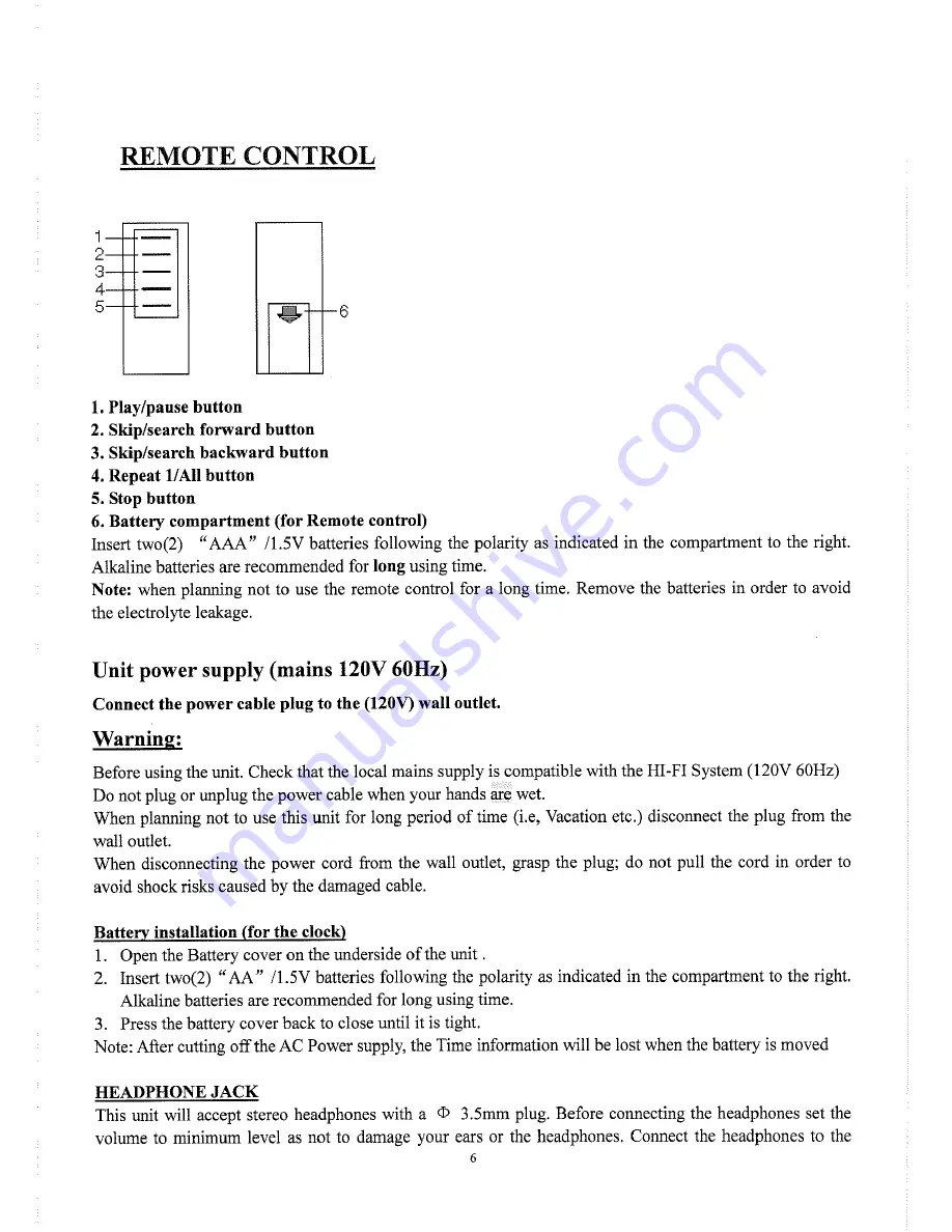 Sylvania SRCD721 Instruction Manual Download Page 6