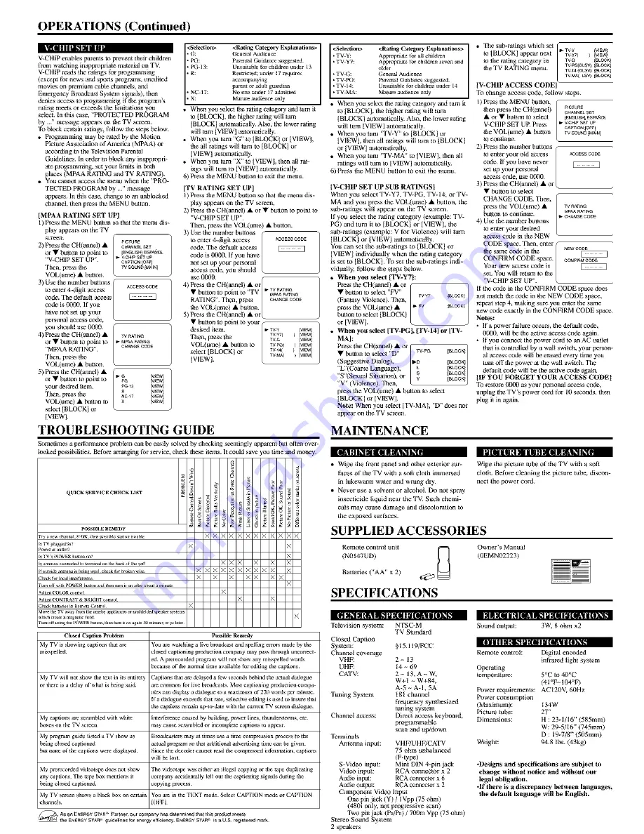 Sylvania SRT4127P Owner'S Manual Download Page 5