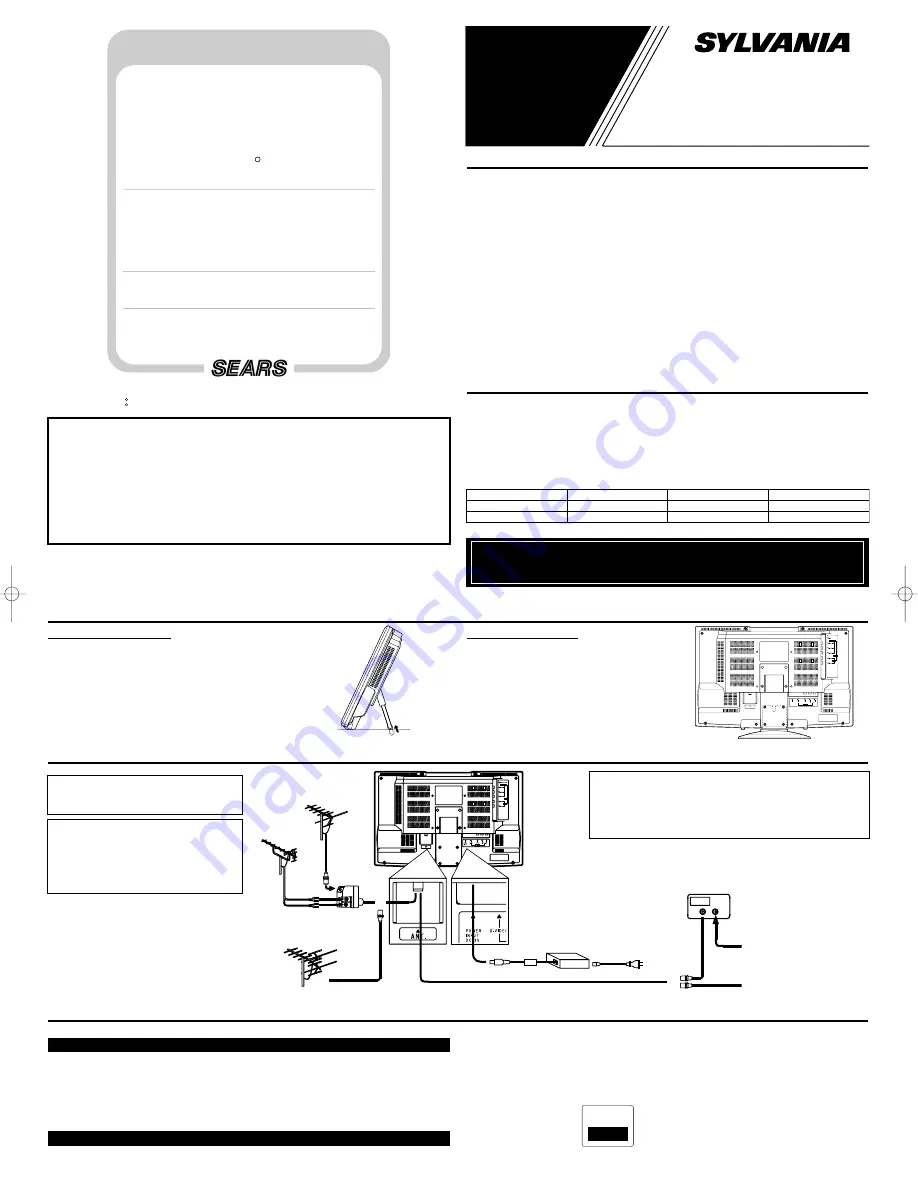 Sylvania SRTL313 Owner'S Manual Download Page 1