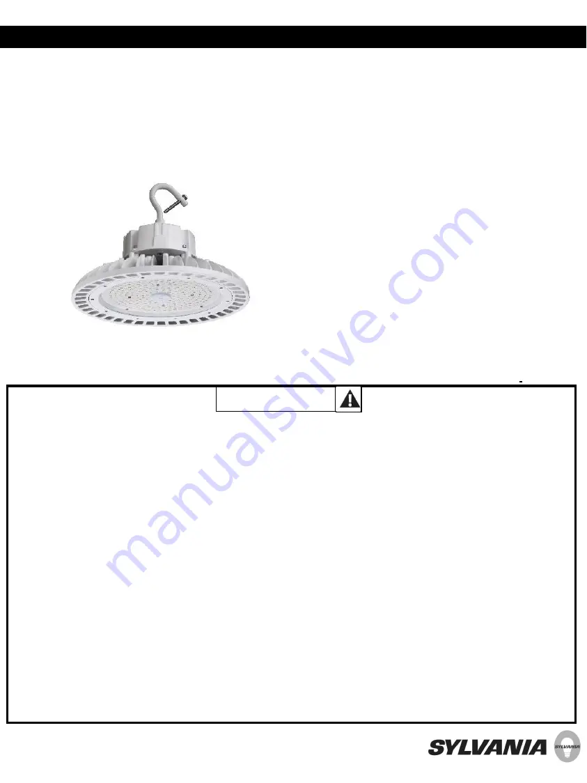 Sylvania ValueLED UFO High Bay Installation Manual Download Page 4