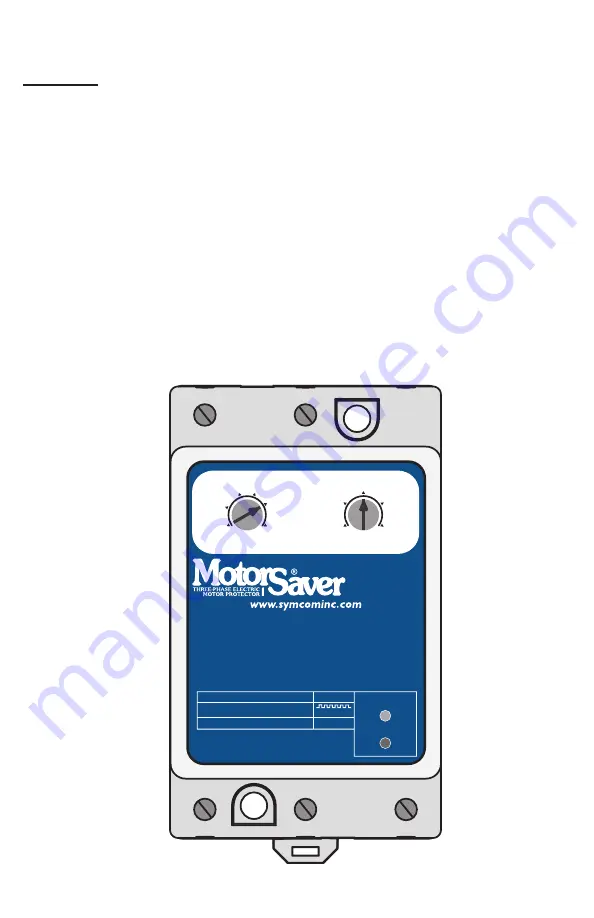 SymCom Motor Saver 460-SP Installation Instructions Manual Download Page 3