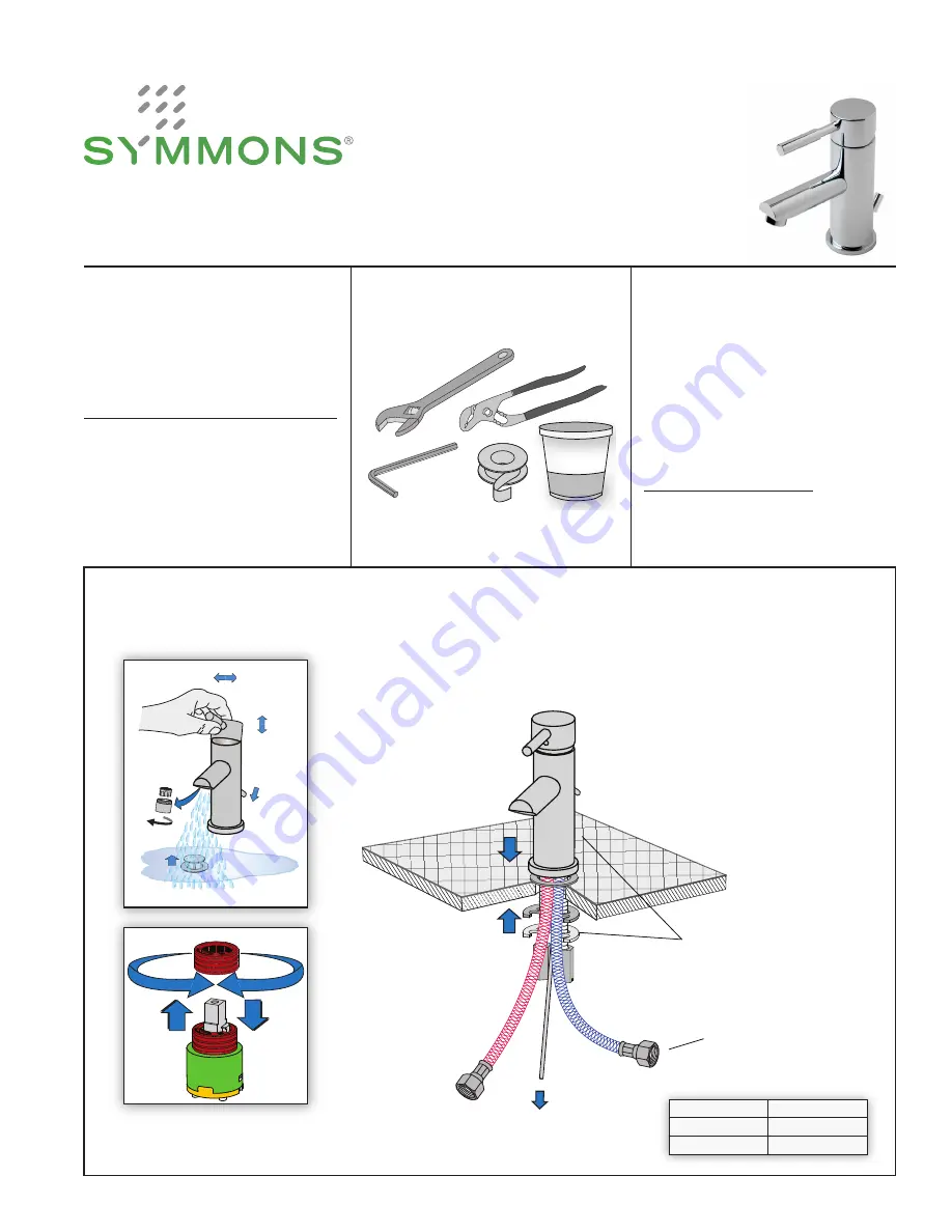 Symmons Dia SLS-3512 Series Installation Brief Download Page 1