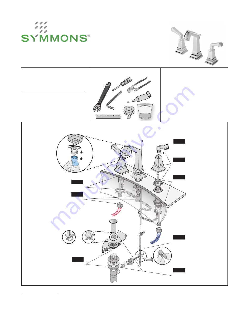 Symmons Oxford SLW-4212 Installation And Service Instructions Download Page 1