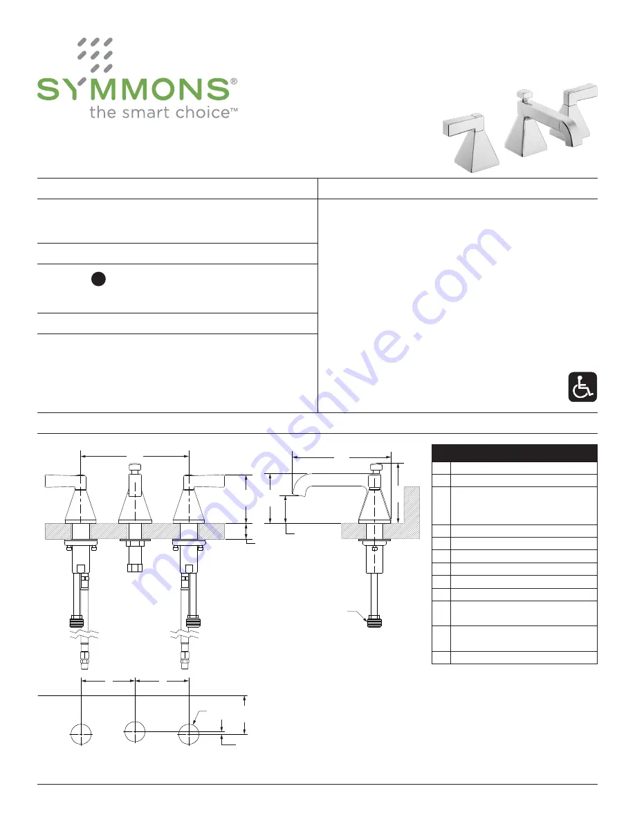 Symmons SLW-8702-1.5 Installation Manual Download Page 1