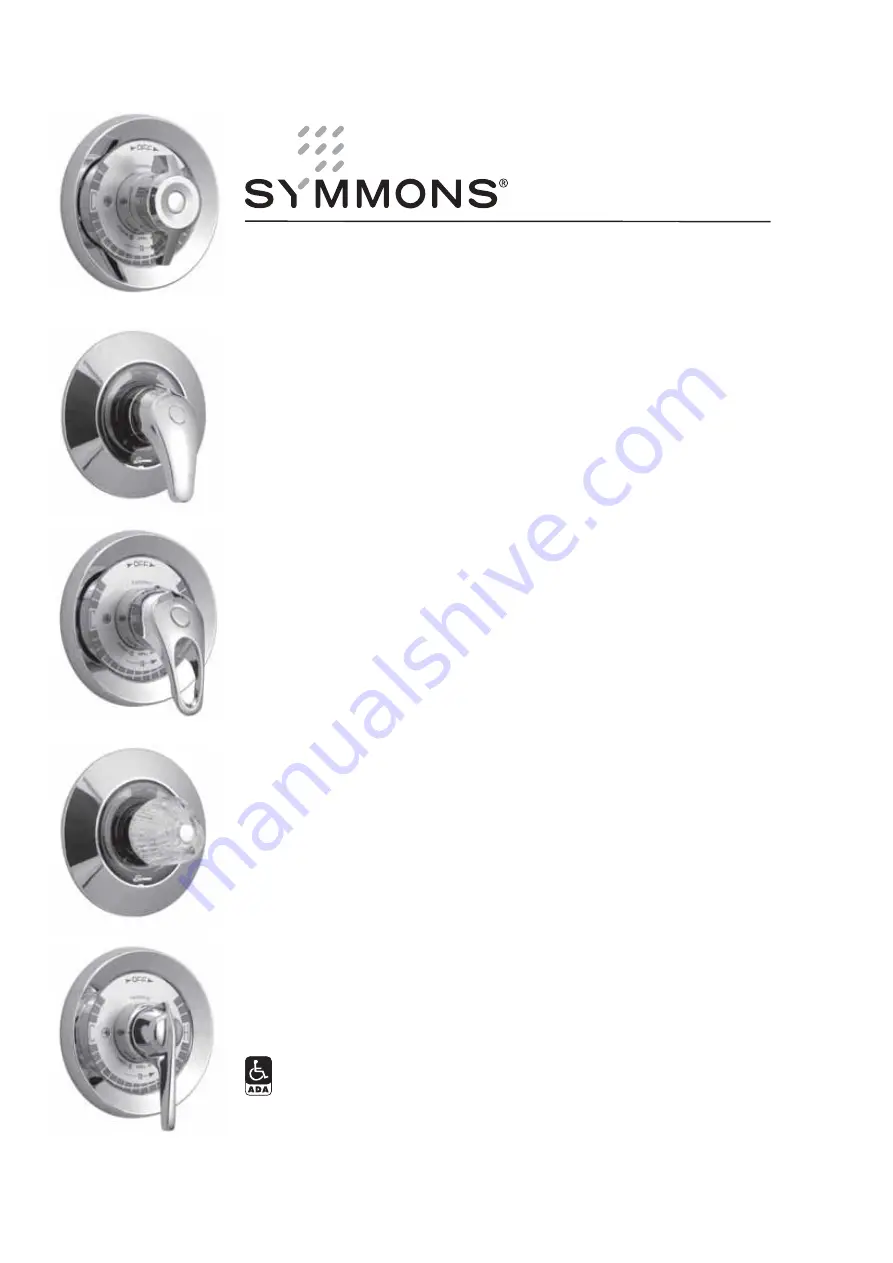 Symmons Temptrol II Installation, Operation & Service Instructions Download Page 1