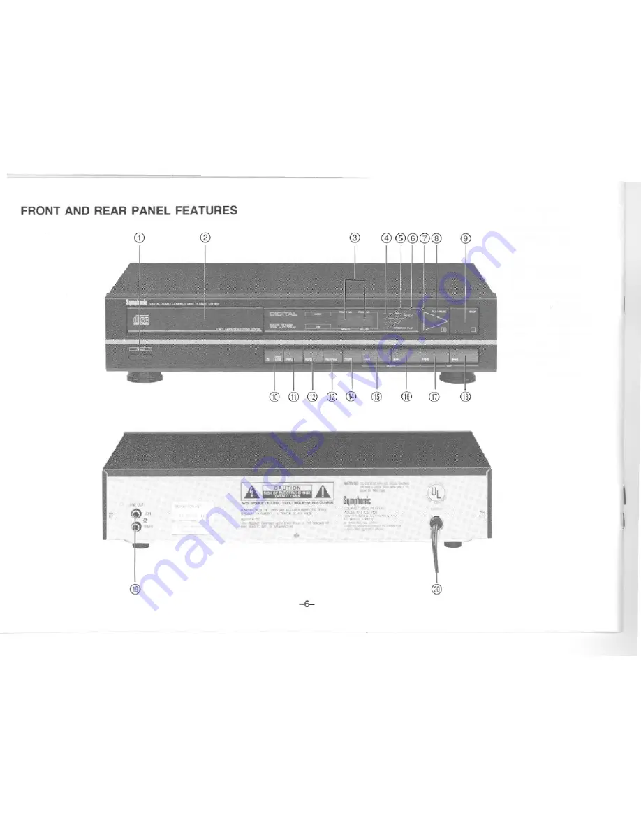 Symphonic CD1100 Скачать руководство пользователя страница 6