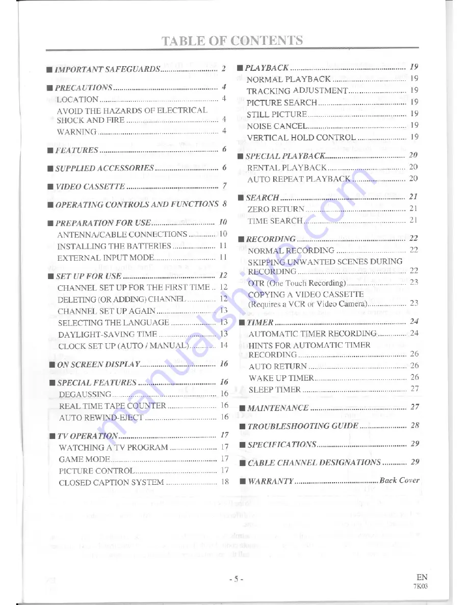 Symphonic SC3813 Owner'S Manual Download Page 5