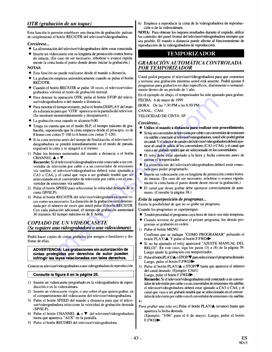 Symphonic SC3919V Owner'S Manual Download Page 43