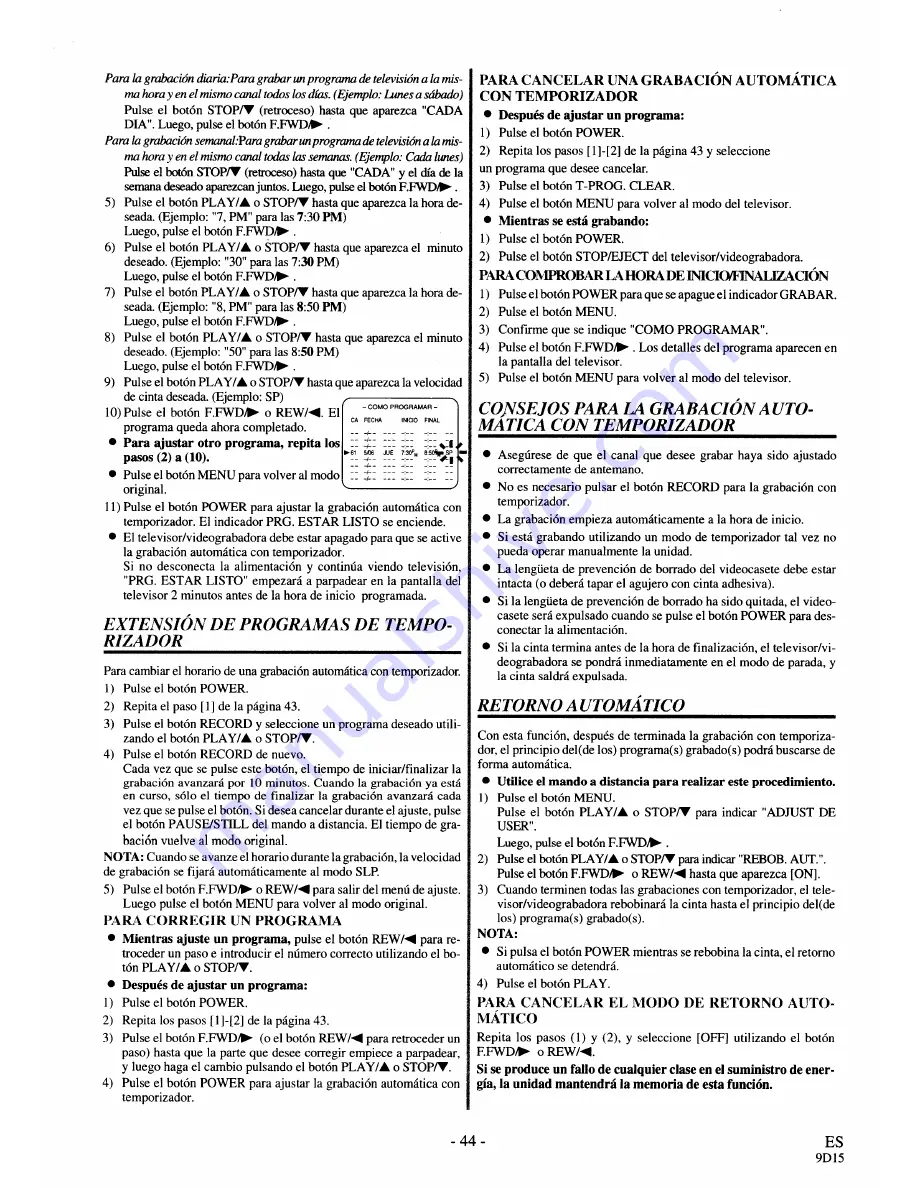 Symphonic SC3919V Owner'S Manual Download Page 44