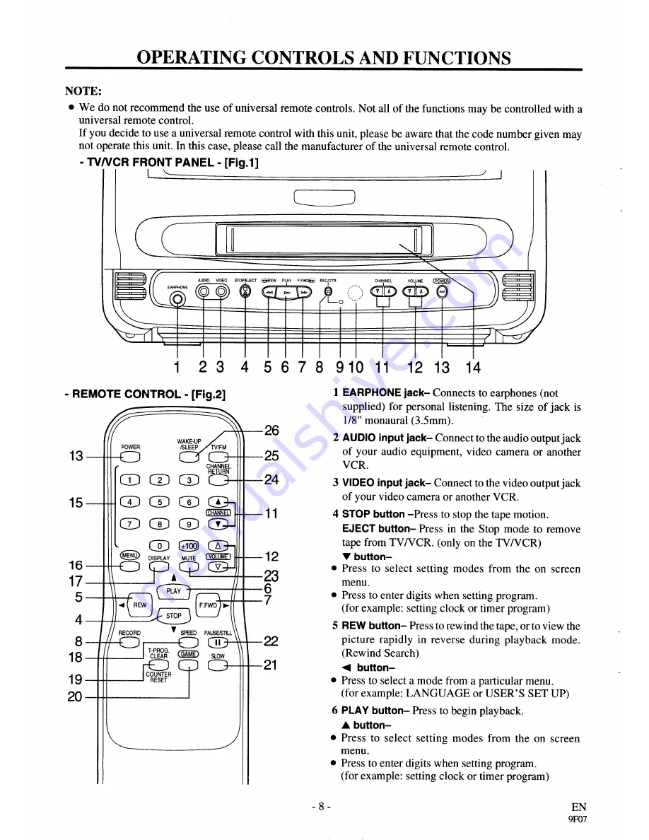 Symphonic SSC199V Owner'S Manual Download Page 8