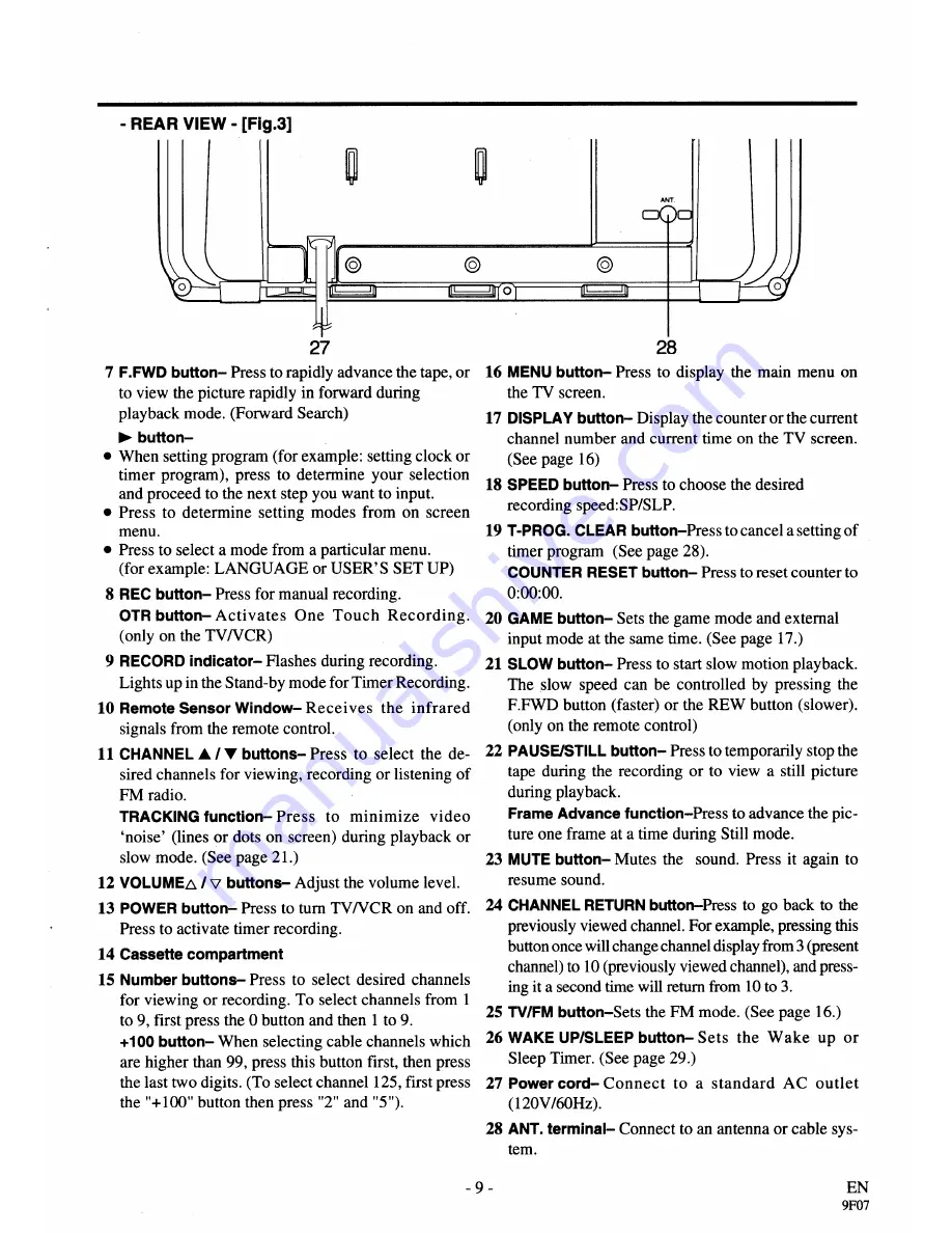 Symphonic SSC199V Owner'S Manual Download Page 9