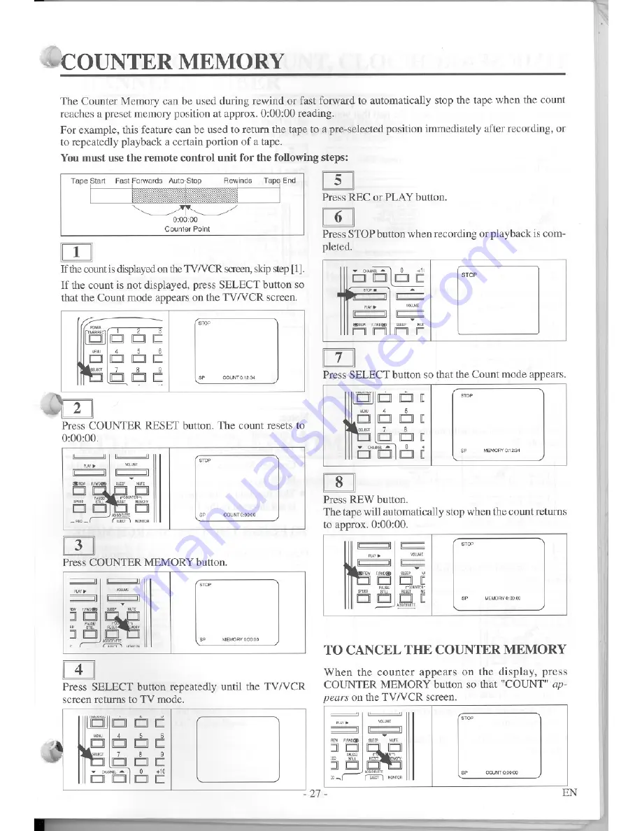 Symphonic TVCR19D1 Owner'S Manual Download Page 27