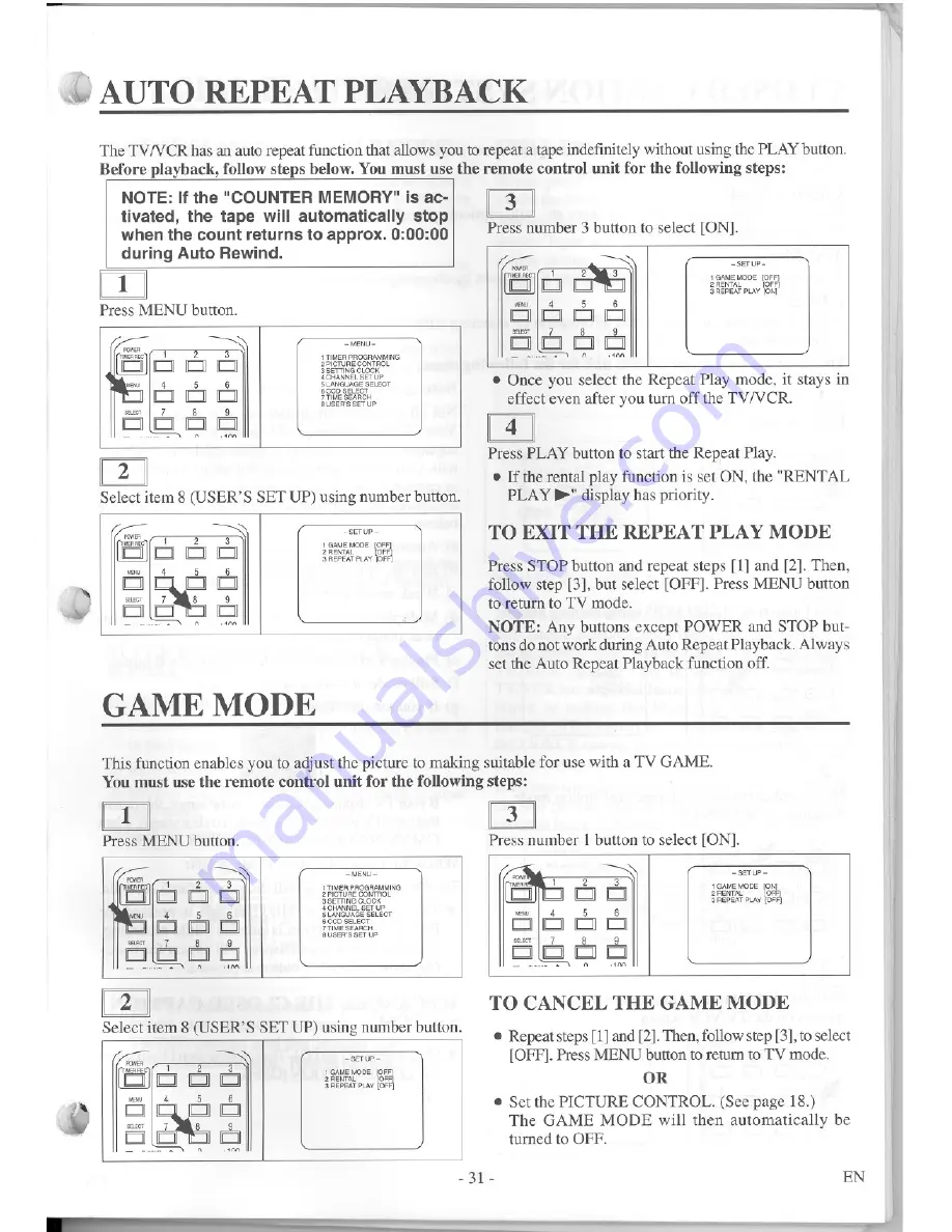 Symphonic TVCR19D1 Owner'S Manual Download Page 31