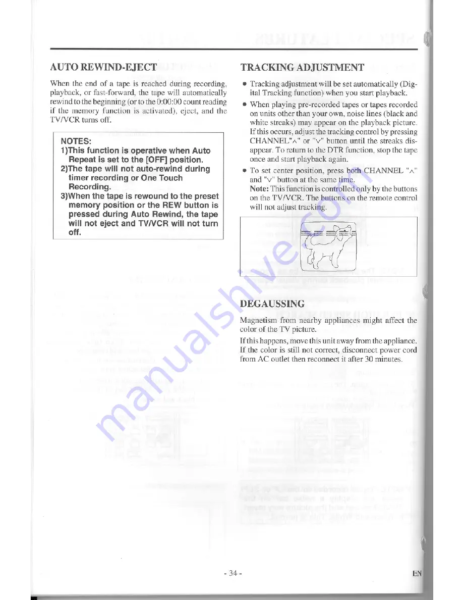 Symphonic TVCR19D1 Owner'S Manual Download Page 34